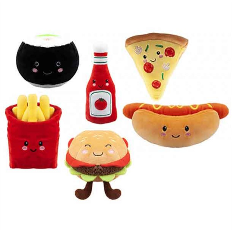 16cm 6ASST FAST FOOD SOFTLING
