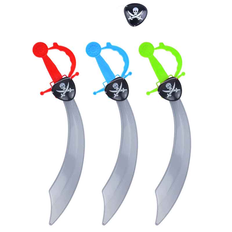 2PC 3ASST PIRATE SWORD WITH EYEPATCH SET