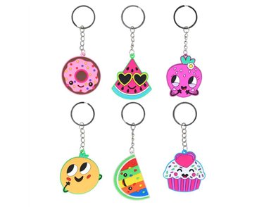 5cm 6ASST SWEETS FRUIT KEYCHAIN 12S