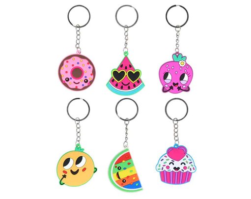 5cm 6ASST SWEETS FRUIT KEYCHAIN 12S
