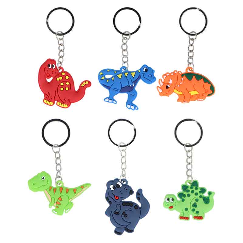5cm 6ASST DINOSAUR KEYCHAIN 12S