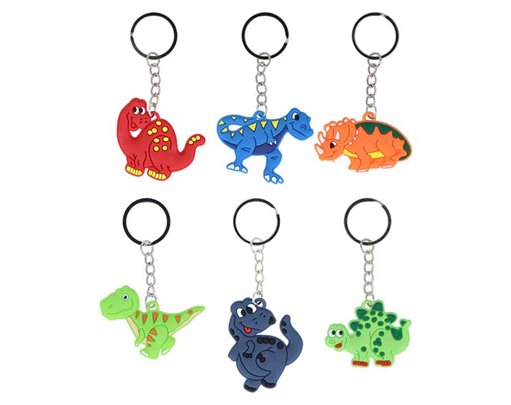 5cm 6ASST DINOSAUR KEYCHAIN 12S