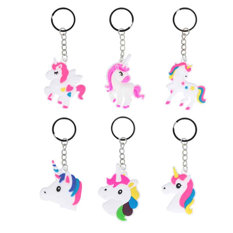 5cm 6ASST UNICORN KEYCHAIN 12S