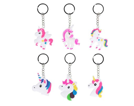 5cm 6ASST UNICORN KEYCHAIN 12S