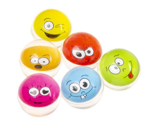 30mm EMOTION FACES BOUNCING BALL 50S