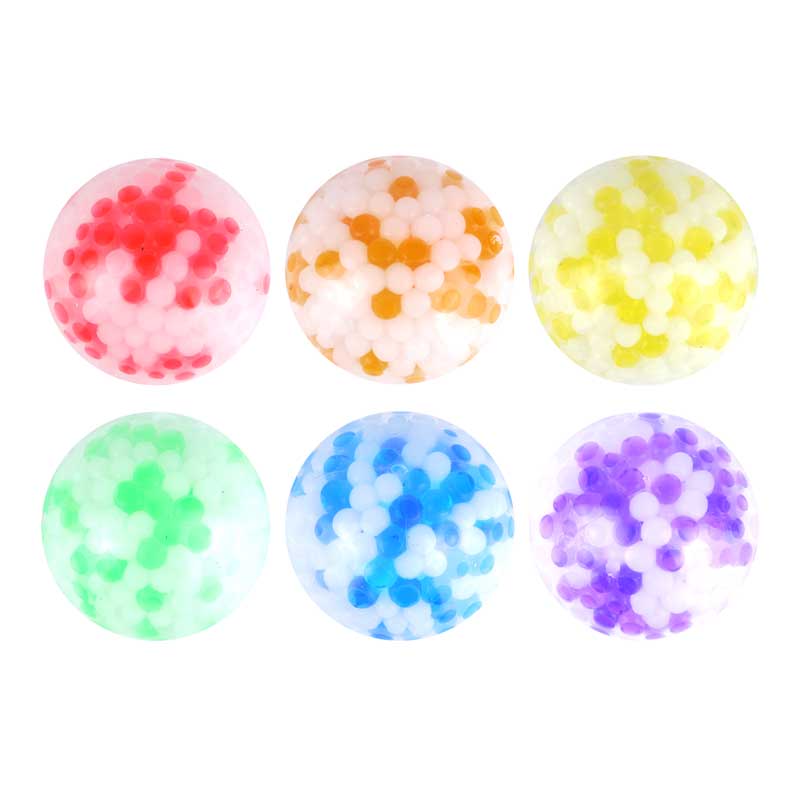 6ASST 7cm TWO COLOURRS SQUEEZE BALL 12S