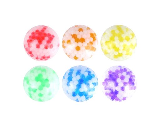 6ASST 7cm TWO COLOURRS SQUEEZE BALL 12S