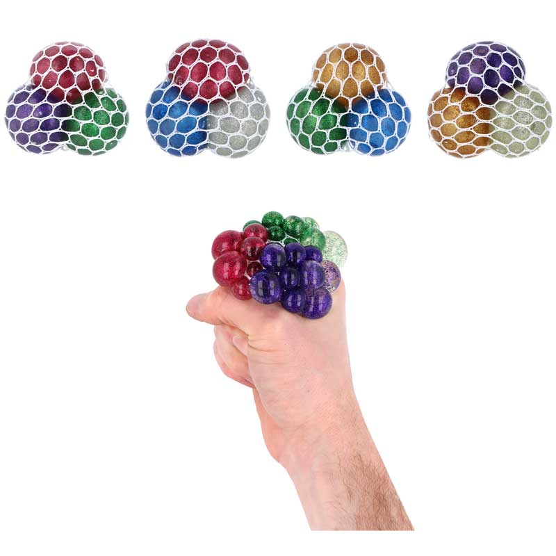 6.5cm GLITTERR SQUEEZE BALL 12S