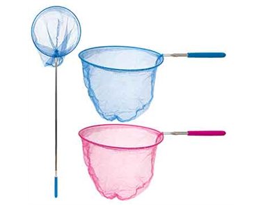 BLUE/PINK ASST TELESCOPIC FOLDABLE FISHING NET