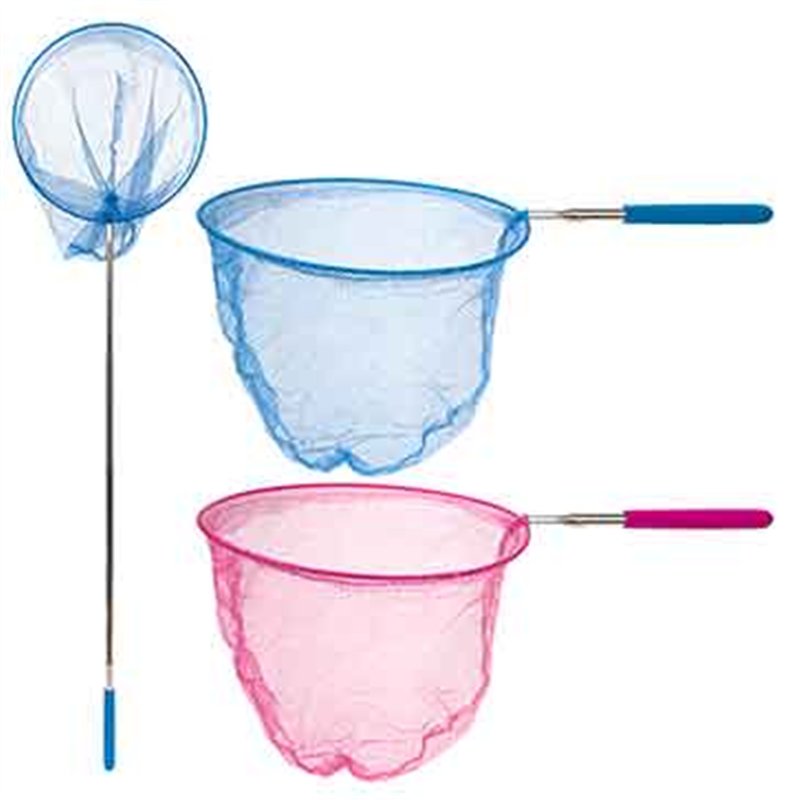 BLUE/PINK ASST TELESCOPIC FOLDABLE FISHING NET