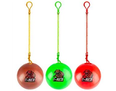 10in 3ASST PVC DINOSAUR BALL WITH KEYCHAIN