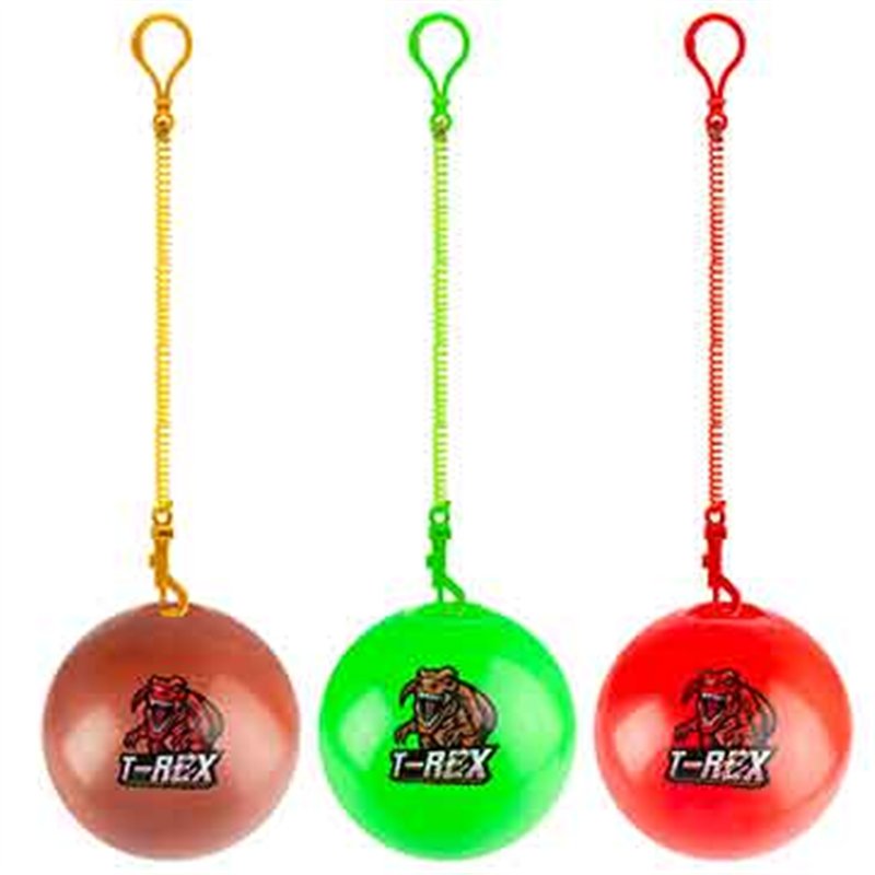 10in 3ASST PVC DINOSAUR BALL WITH KEYCHAIN