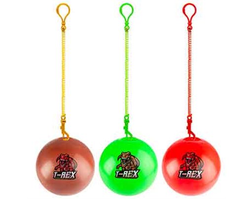 10in 3ASST PVC DINOSAUR BALL WITH KEYCHAIN