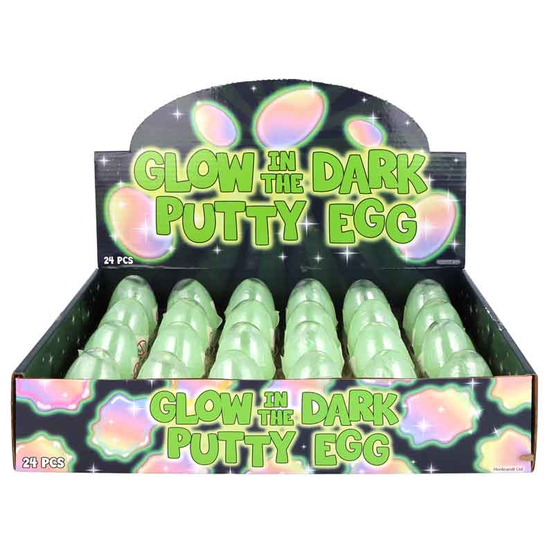 35g GLOW IN THE DARK EGG PUTTY 24S