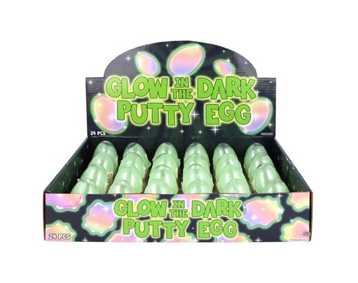 35g GLOW IN THE DARK EGG PUTTY 24S