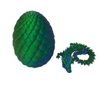 3D TWO-TONE BLUE GREEN PRINTED DRAGON IN EGG