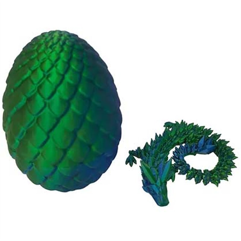 3D TWO-TONE BLUE GREEN PRINTED DRAGON IN EGG