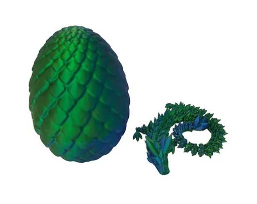 3D TWO-TONE BLUE GREEN PRINTED DRAGON IN EGG