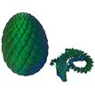 3D TWO-TONE BLUE GREEN PRINTED DRAGON IN EGG