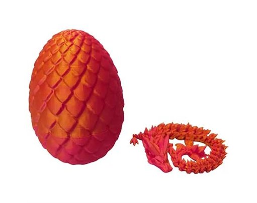3D TWO-TONE RED GOLD PRINTED DRAGON IN EGG